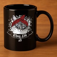 Thug Life X9 Gangster Cat 11oz C Handle Ceramic Mug