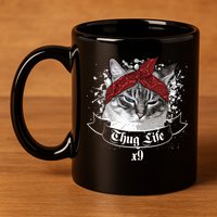 Thug Life X9 Gangster Cat 11oz C Handle Ceramic Mug