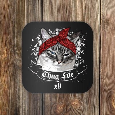 Thug Life X9 Gangster Cat Coaster