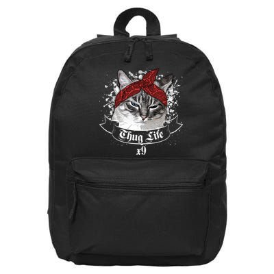 Thug Life X9 Gangster Cat 16 in Basic Backpack