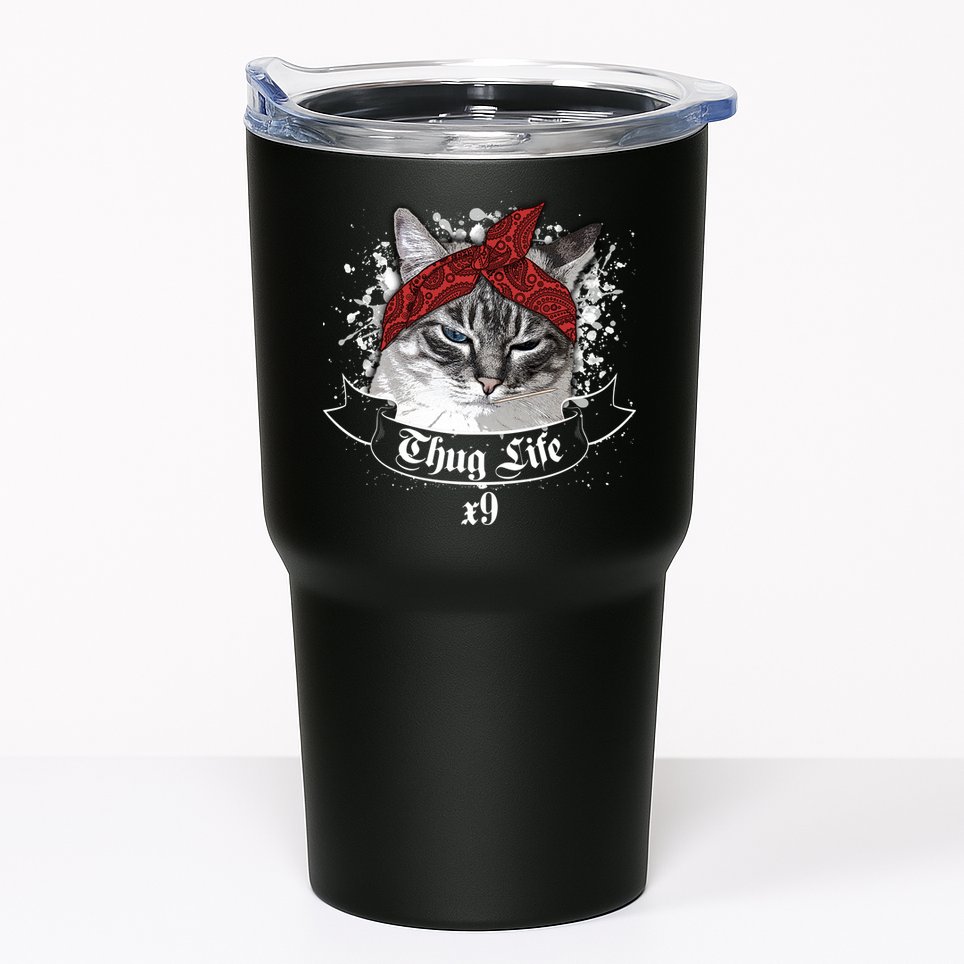 Thug Life X9 Gangster Cat Tumbler