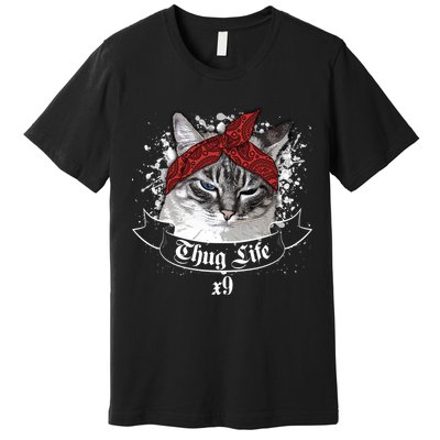 Thug Life X9 Gangster Cat Premium T-Shirt