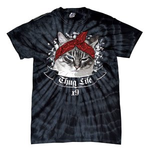 Thug Life X9 Gangster Cat Tie-Dye T-Shirt