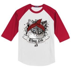 Thug Life X9 Gangster Cat Kids Colorblock Raglan Jersey