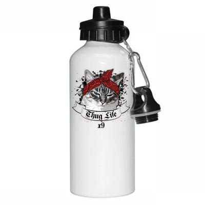 Thug Life X9 Gangster Cat Aluminum Water Bottle