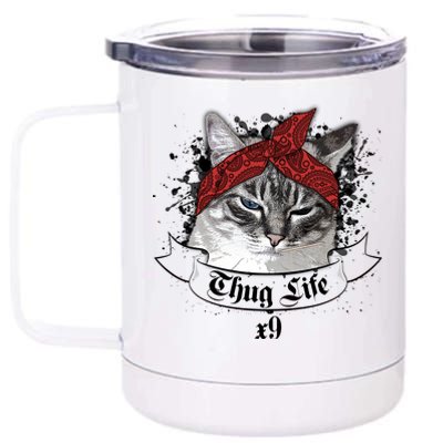 Thug Life X9 Gangster Cat 12 oz Stainless Steel Tumbler Cup