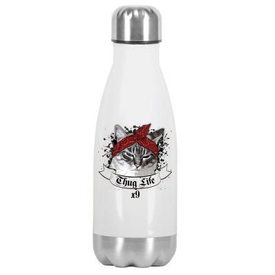 Thug Life X9 Gangster Cat Stainless Steel Insulated Water Bottle