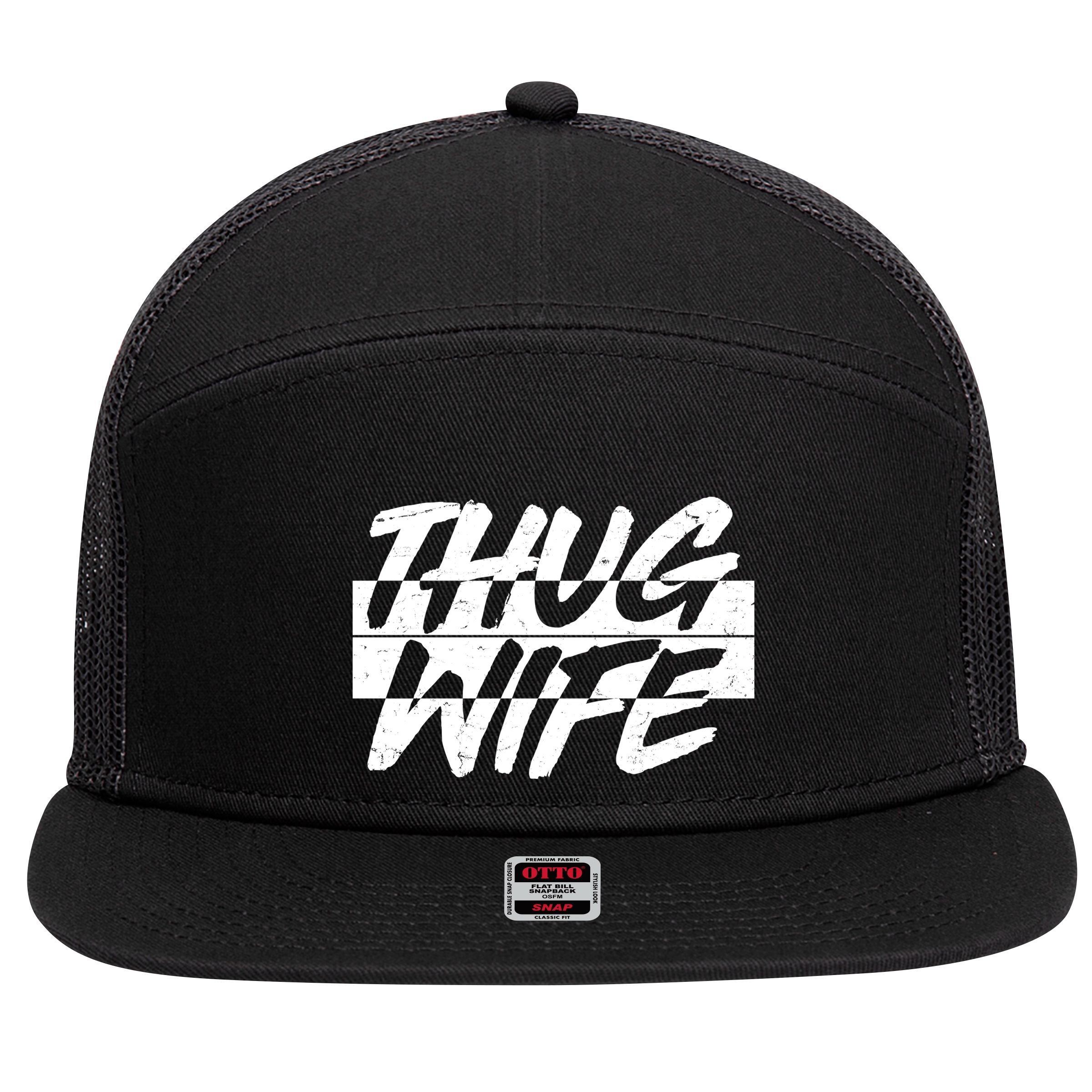 Thug Wife 7 Panel Mesh Trucker Snapback Hat
