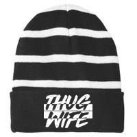 Thug Wife Striped Beanie with Solid Band