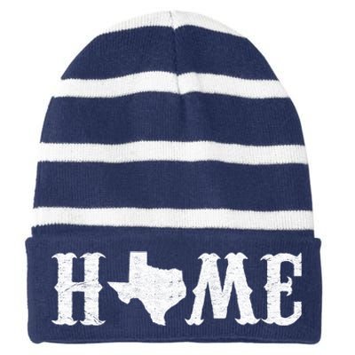 Texas Home Vintage Logo Striped Beanie with Solid Band