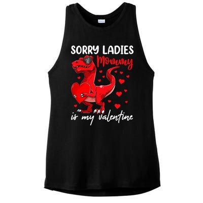 Tgiftrex Heart Valentines Day Gift Dinosaur Gift Ladies PosiCharge Tri-Blend Wicking Tank