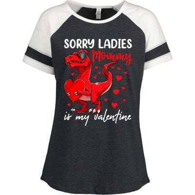 Tgiftrex Heart Valentines Day Gift Dinosaur Gift Enza Ladies Jersey Colorblock Tee