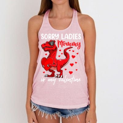 Tgiftrex Heart Valentines Day Gift Dinosaur Gift Women's Knotted Racerback Tank