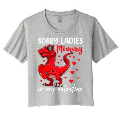 Tgiftrex Heart Valentines Day Gift Dinosaur Gift Women's Crop Top Tee