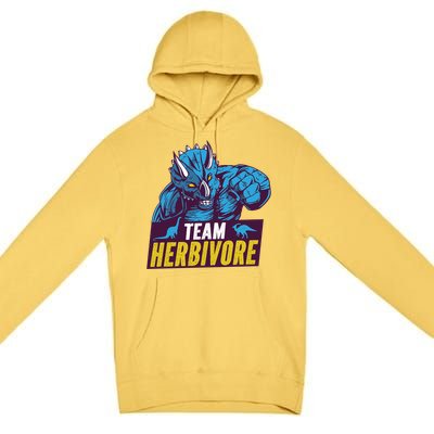 Team Herbivore Vegan Dinosaur Vegetarians And Vegans Gift Premium Pullover Hoodie