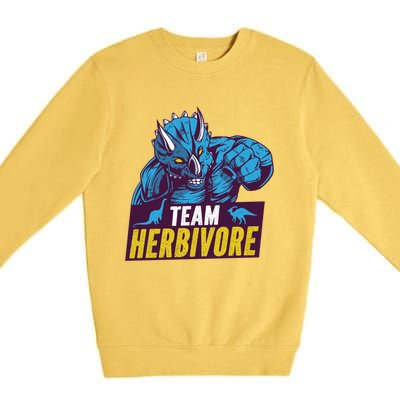 Team Herbivore Vegan Dinosaur Vegetarians And Vegans Gift Premium Crewneck Sweatshirt