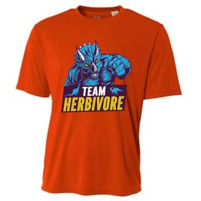 Team Herbivore Vegan Dinosaur Vegetarians And Vegans Gift Cooling Performance Crew T-Shirt