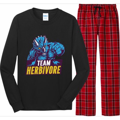 Team Herbivore Vegan Dinosaur Vegetarians And Vegans Gift Long Sleeve Pajama Set