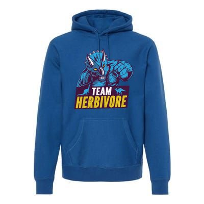 Team Herbivore Vegan Dinosaur Vegetarians And Vegans Gift Premium Hoodie