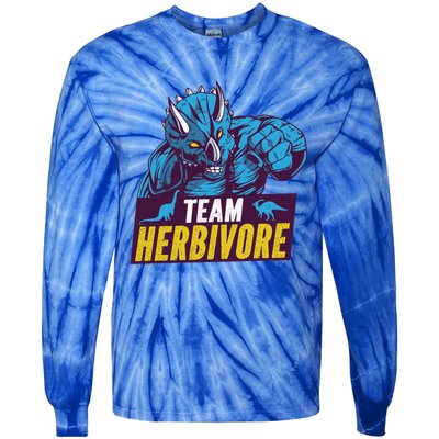 Team Herbivore Vegan Dinosaur Vegetarians And Vegans Gift Tie-Dye Long Sleeve Shirt