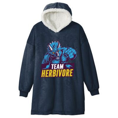 Team Herbivore Vegan Dinosaur Vegetarians And Vegans Gift Hooded Wearable Blanket