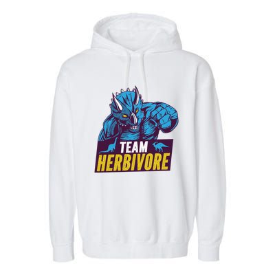 Team Herbivore Vegan Dinosaur Vegetarians And Vegans Gift Garment-Dyed Fleece Hoodie