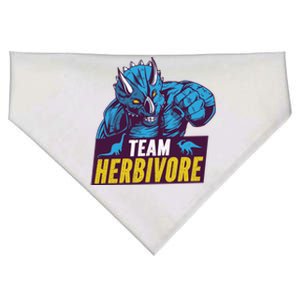 Team Herbivore Vegan Dinosaur Vegetarians And Vegans Gift USA-Made Doggie Bandana