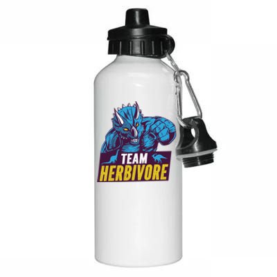 Team Herbivore Vegan Dinosaur Vegetarians And Vegans Gift Aluminum Water Bottle