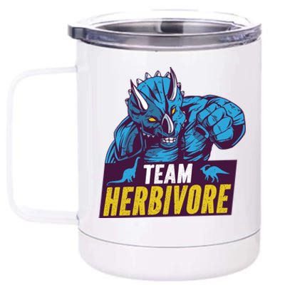 Team Herbivore Vegan Dinosaur Vegetarians And Vegans Gift 12 oz Stainless Steel Tumbler Cup