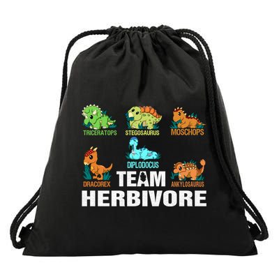 Team Herbivores Veganism Herbivore Dinosaur Gift Drawstring Bag