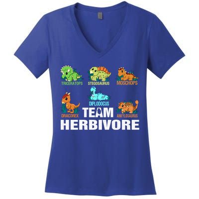 Team Herbivores Veganism Herbivore Dinosaur Gift Women's V-Neck T-Shirt
