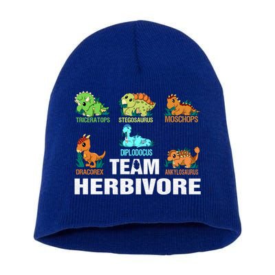 Team Herbivores Veganism Herbivore Dinosaur Gift Short Acrylic Beanie