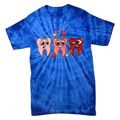 Tooth Heart Valentines Day Cute Dentist Dental Hygienist Great Gift Tie-Dye T-Shirt