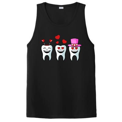 Tooth Hearts Valentines Day Cute Dentist Dental Hygienist Funny Gift PosiCharge Competitor Tank