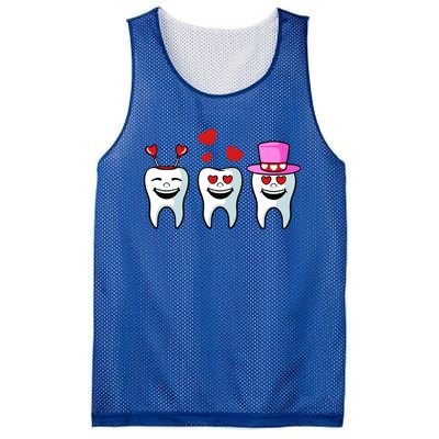 Tooth Hearts Valentines Day Cute Dentist Dental Hygienist Funny Gift Mesh Reversible Basketball Jersey Tank