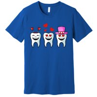 Tooth Hearts Valentines Day Cute Dentist Dental Hygienist Funny Gift Premium T-Shirt