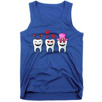 Tooth Hearts Valentines Day Cute Dentist Dental Hygienist Funny Gift Tank Top