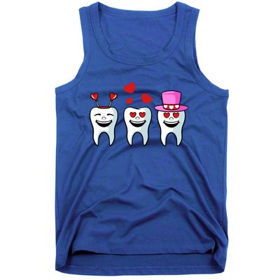 Tooth Hearts Valentines Day Cute Dentist Dental Hygienist Funny Gift Tank Top