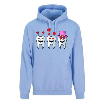 Tooth Hearts Valentines Day Cute Dentist Dental Hygienist Funny Gift Unisex Surf Hoodie