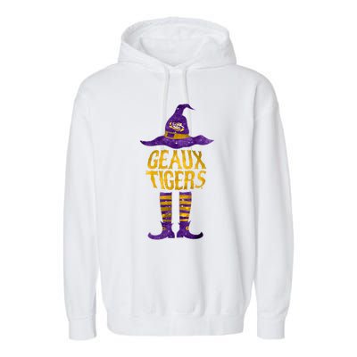 Tigers Halloween Witch Garment-Dyed Fleece Hoodie