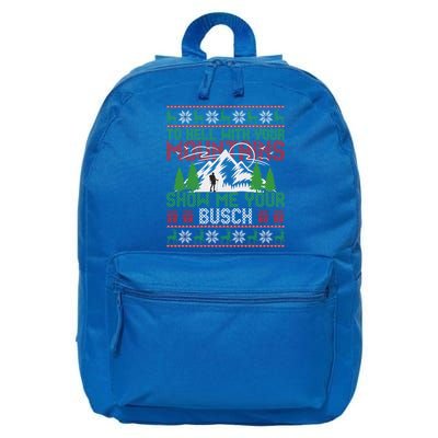 To Hell With Your Mountains Show Me Your Busch Ugly Sweater Great Gift 16 in Basic Backpack