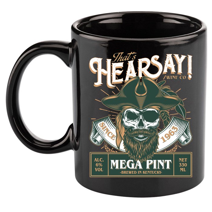 That's Hearsay Wine Co Company Mega Pint 11oz C Handle Ceramic Mug