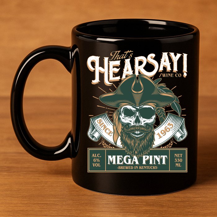 That's Hearsay Wine Co Company Mega Pint 11oz C Handle Ceramic Mug