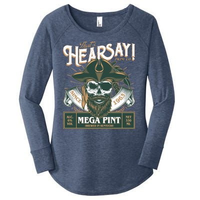 That's Hearsay Wine Co Company Mega Pint Women's Perfect Tri Tunic Long Sleeve Shirt