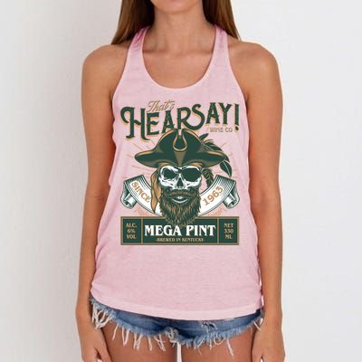 That's Hearsay Wine Co Company Mega Pint Women's Knotted Racerback Tank