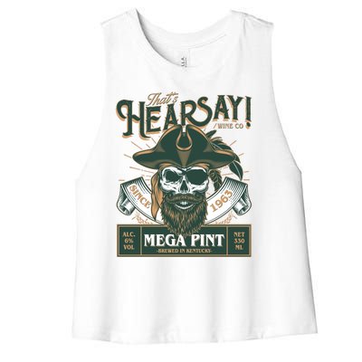 That's Hearsay Wine Co Company Mega Pint Women's Racerback Cropped Tank