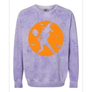 Tennis Halloween Witch Costume For Tennis Players Coaches Colorblast Crewneck Sweatshirt