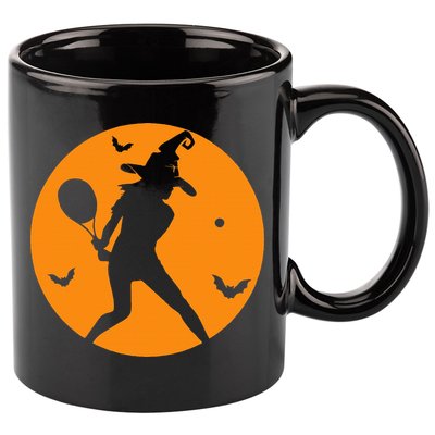 Tennis Halloween Witch Costume For Tennis Players Coaches 11oz C Handle Ceramic Mug