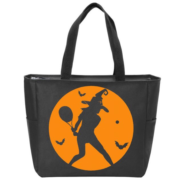 Tennis Halloween Witch Costume For Tennis Players Coaches Zip Tote Bag