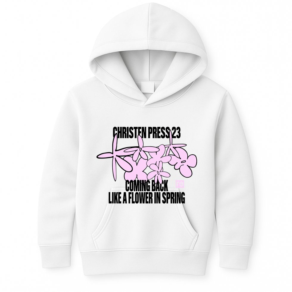 Tobin Heath Wearing Christen Press 23 Coming Back Like A Flower In Spring Kids Hoodie